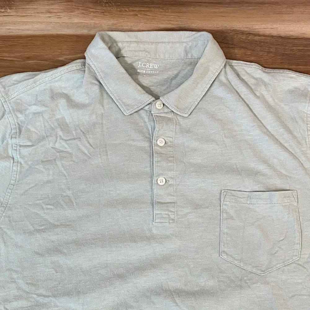 J.Crew Slub Cotton Polo Shirt Mens XXL Casual Short Sleeve Top